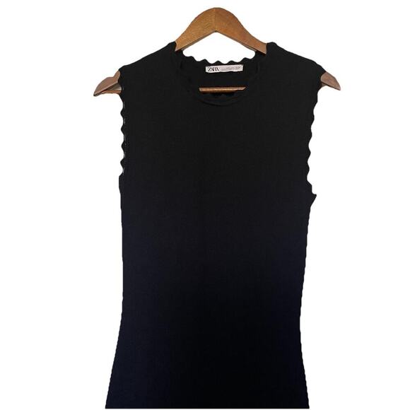 Zara Womens Bodycon Maxi Dress Black Sexy Romantic Cocktail Whimsigoth Size L - Picture 6 of 8